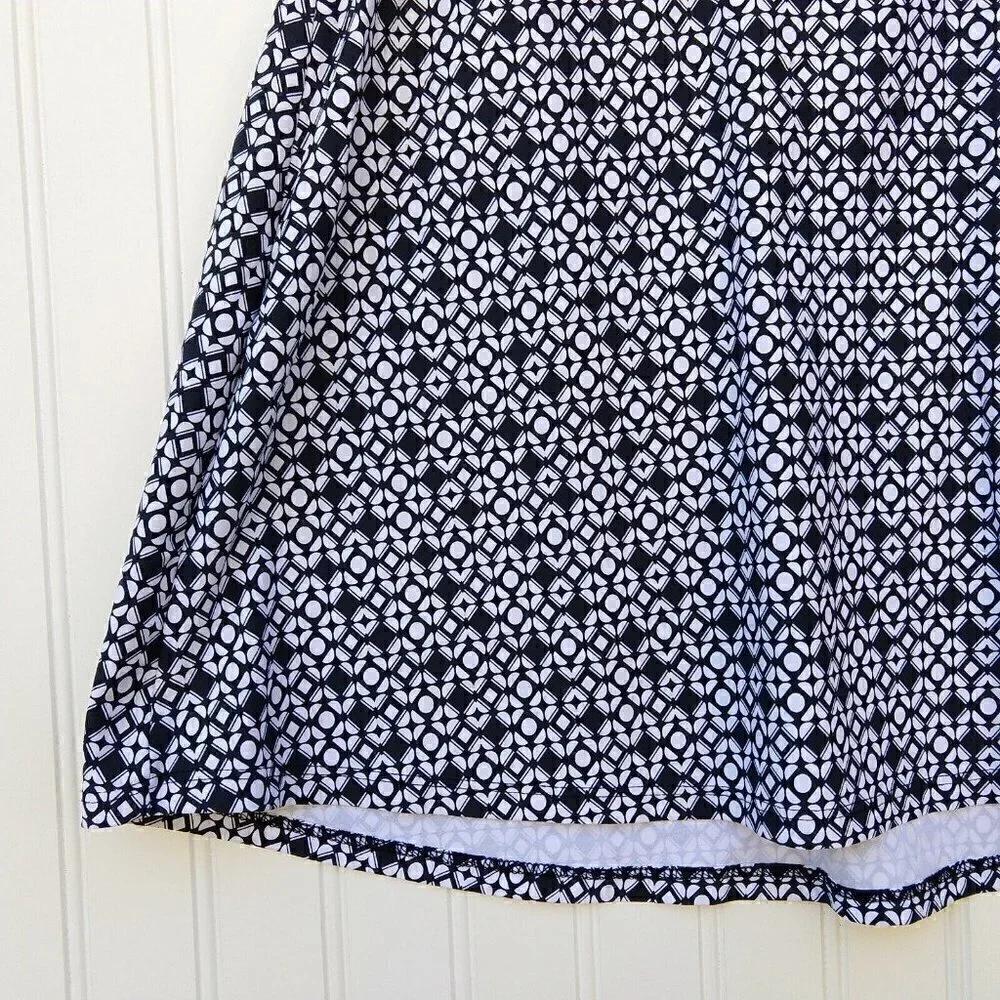 Title Nine Foldover Skirt Size XL Black White Print Short Stretch Active Workout - Picture 6 of 8